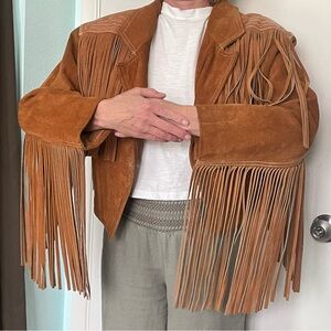 Fringed western suede jacket